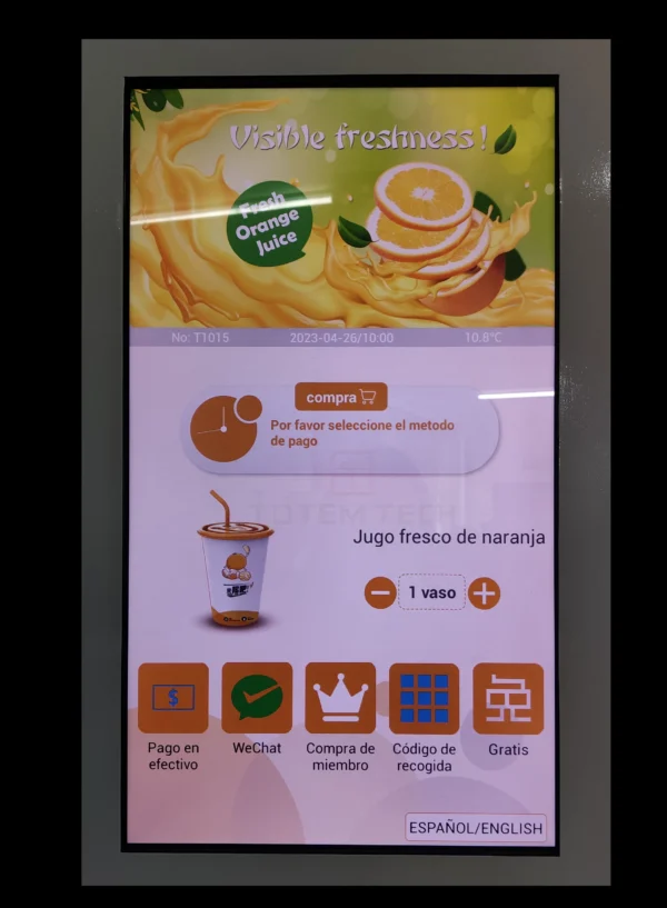 Fully Automated Fresh Squeezed Refrigerated Orange Juice Vending Machine for Unmanned Sales - Image 4