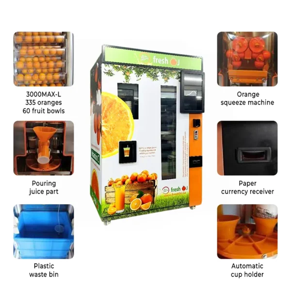 24/7 Unmanned Operation Smart Orange Juice Vending Machine With AI Inventory Management And NFC/QR Code Payment Solutions - Image 4