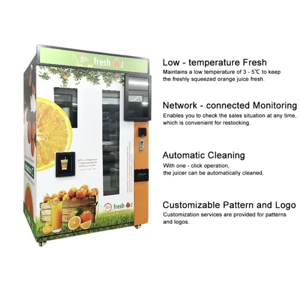 24/7 Unmanned Operation Smart Orange Juice Vending Machine With AI Inventory Management And NFC/QR Code Payment Solutions - Image 5